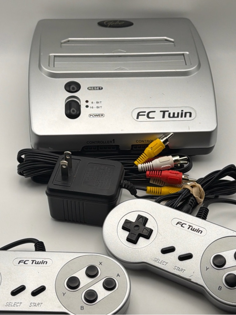 Yobo FC Twin Console SNES NES System 2 Controllers, AV Cables, Power Supply